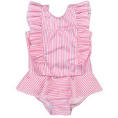 Laste triibuline lokkidega ujumistrikoo tüdrukutele