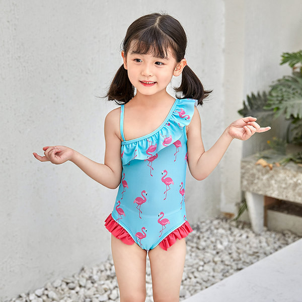 Dječji kupaći kostim s kovrčama i aplikacijama za djevojčice