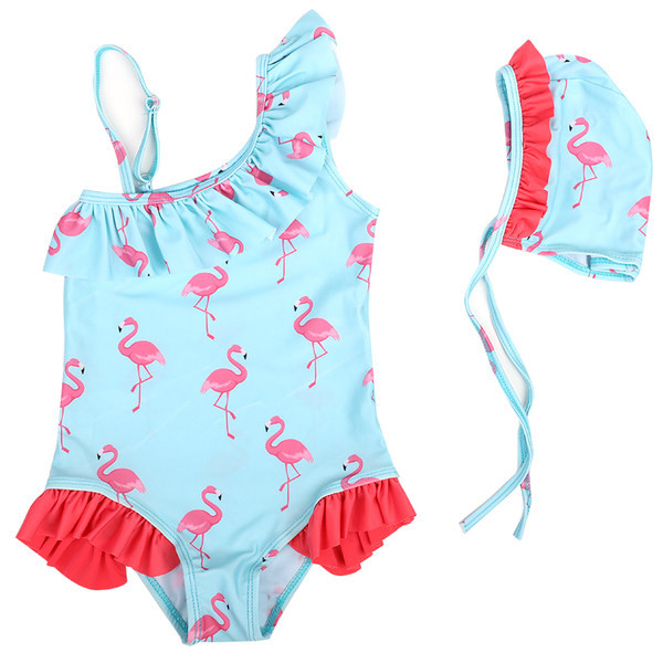 Dječji kupaći kostim s kovrčama i aplikacijama za djevojčice