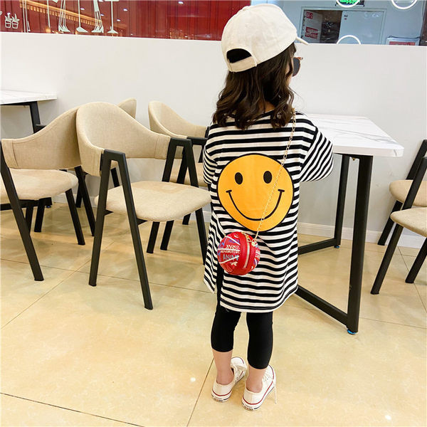 Moderna dječja okrugla mini torba s dugom metalnom ručkom