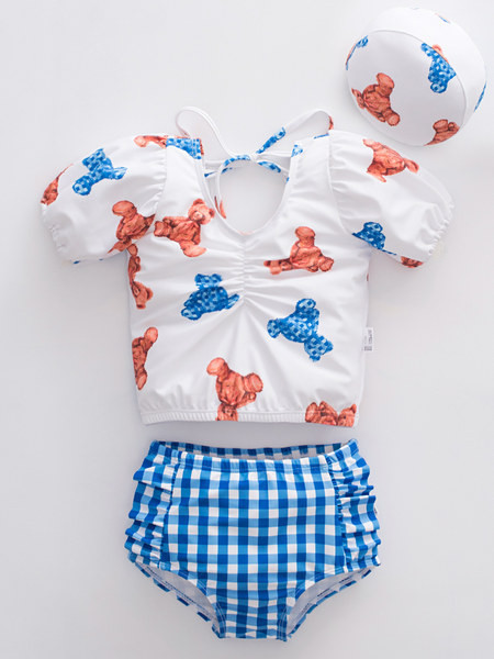 Kaheosaline laste ujumistrikoo tüdrukutele - kaks värvi