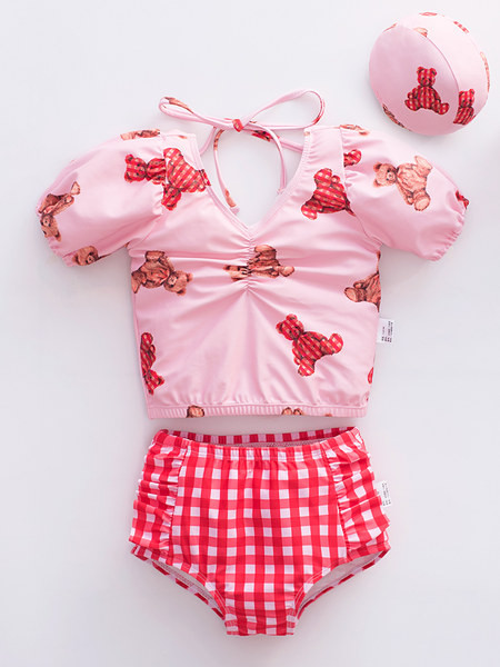 Kaheosaline laste ujumistrikoo tüdrukutele - kaks värvi