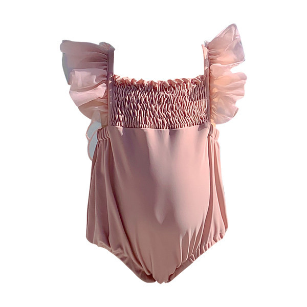Puni ružičasti kupaći kostim s ukrasom krila za djevojčice