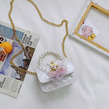 Модерна детска чанта с две дръжки и декоративни перли