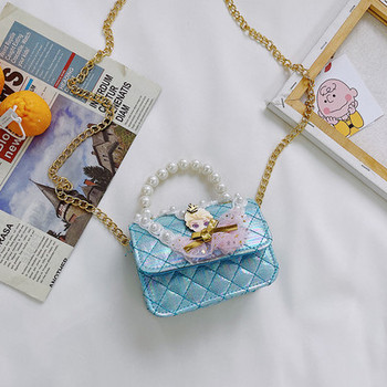 Модерна детска чанта с две дръжки и декоративни перли