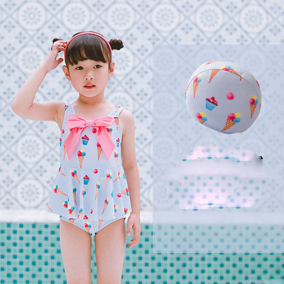 Terve laste ujumistrikoo paelaga tüdrukutele