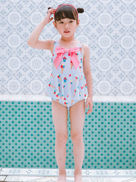 Terve laste ujumistrikoo paelaga tüdrukutele