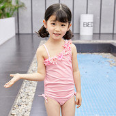 Dječji cijeli kupaći kostim s cvjetićima i vezicama