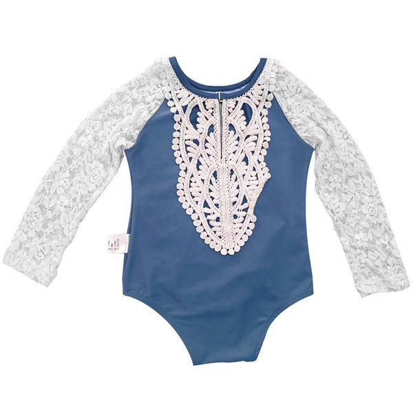 Moderan cijeli kupaći kostim s dugim rukavima i čipkom