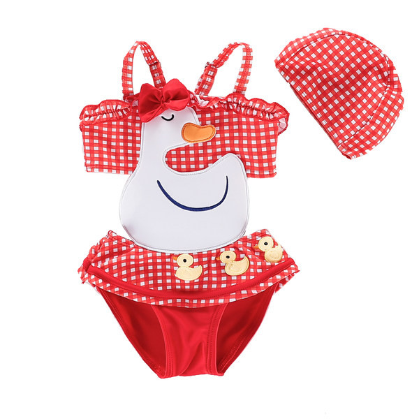 Kaheosaline ujumistrikoo tüdrukutele ja 3D-kaunistus