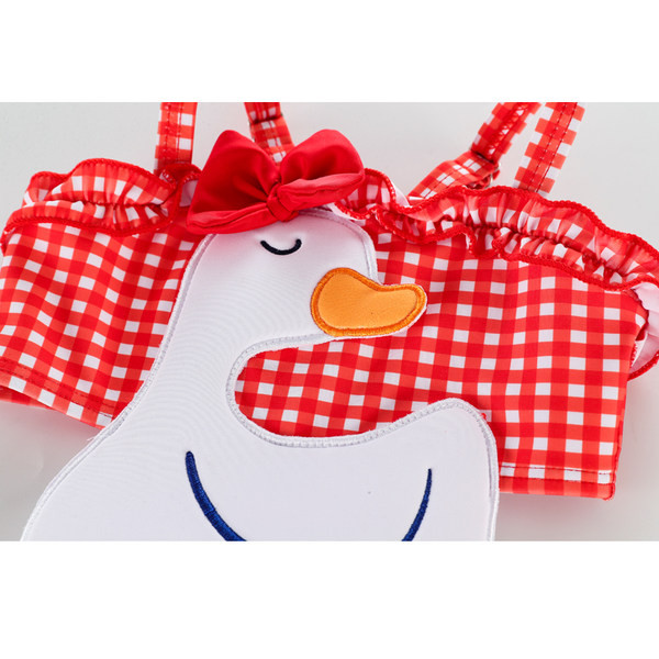 Kaheosaline ujumistrikoo tüdrukutele ja 3D-kaunistus