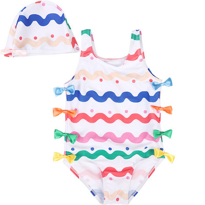 Laste värviline paeltega ujumistrikoo