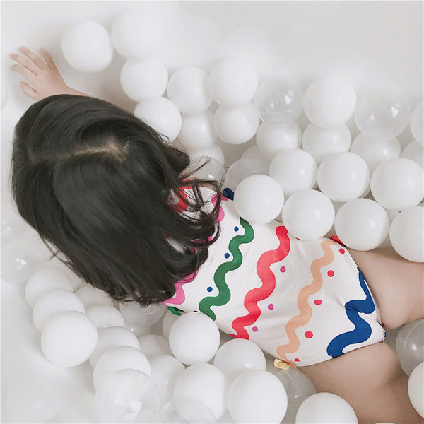 Laste värviline paeltega ujumistrikoo