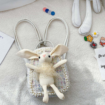 Детска модерна раница с декоративни перли и 3D елемент