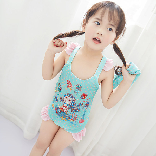 Dječji kupaći kostim s aplikacijom i kovrčama