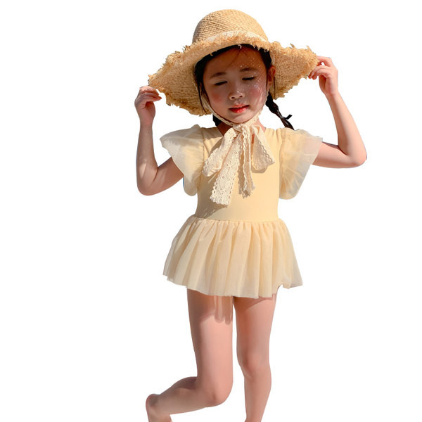 Dječji kupaći kostim s kratkim rukavima i vezicama