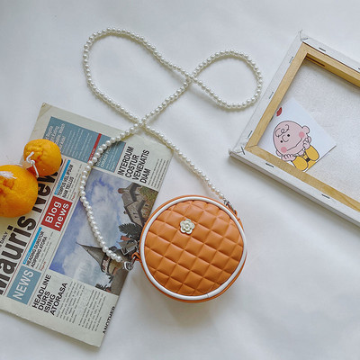 Moodne pika sangaga ümarkott tüdrukutele lastele