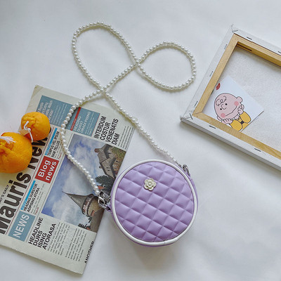 Moodne pika sangaga ümarkott tüdrukutele lastele