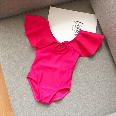 Laste täielik ujumistrikoo tavaline avatud selja ja lipsudega mudel