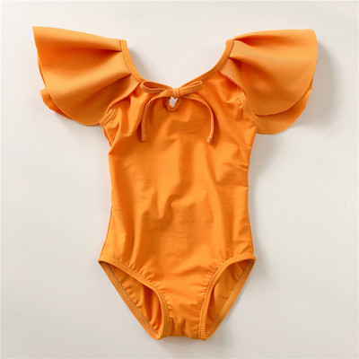 Laste täielik ujumistrikoo tavaline avatud selja ja lipsudega mudel