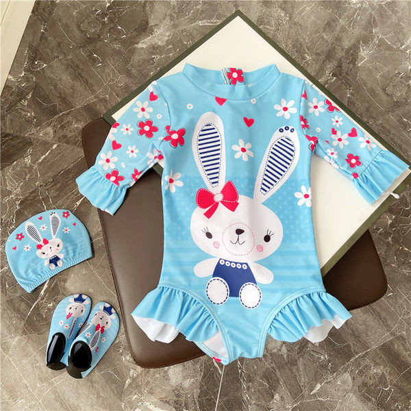 Laste täisujumistrikoo pikkade varrukatega aplikatsiooni ja lukuga