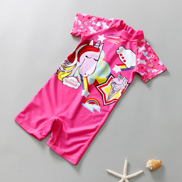 Dječji kupaći kostim s aplikacijom i kratkim rukavima