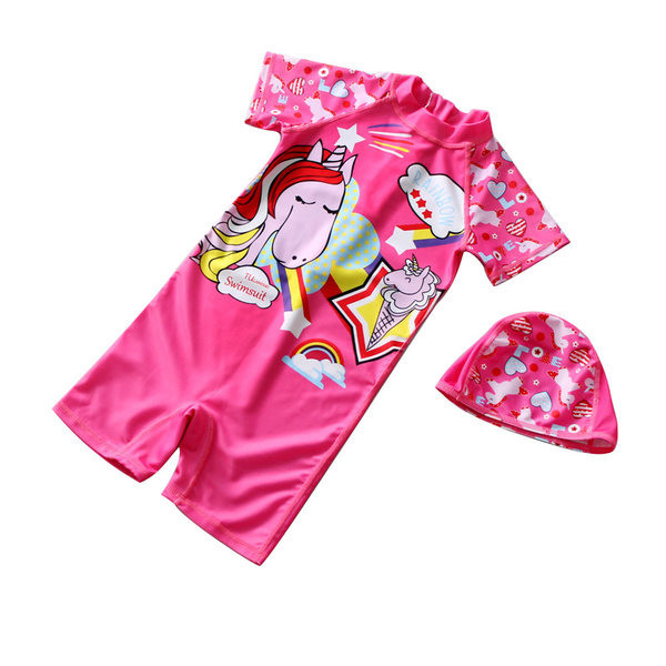 Dječji kupaći kostim s aplikacijom i kratkim rukavima