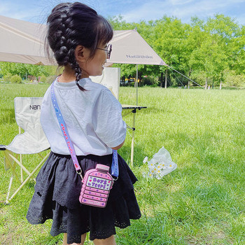 Μοντέρνα παιδική τσάντα με επιγραφή για κορίτσια σε δύο μοντέλα