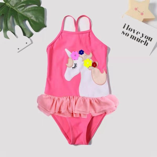 Dječji cijeli kupaći kostim s aplikacijama i kovrčama