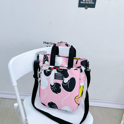 Модерна детска чанта с шарка за момичета с къса и дълга дръжка