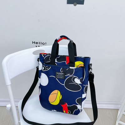 Модерна детска чанта с шарка за момичета с къса и дълга дръжка