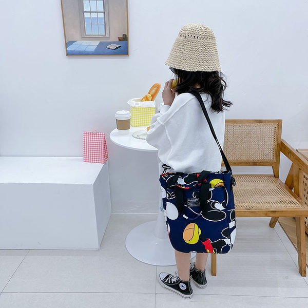 Модерна детска чанта с шарка за момичета с къса и дълга дръжка