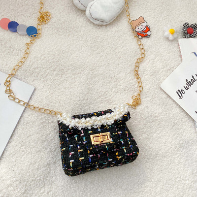 Stiilne dekoratiivpärlitega laste minikott tüdrukutele