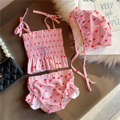 Dječji kupaći kostim s vezicama i kovrčama za djevojčice