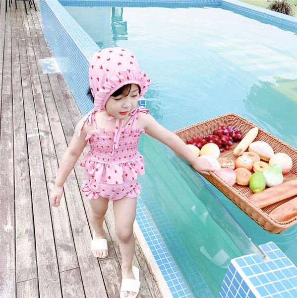 Dječji kupaći kostim s vezicama i kovrčama za djevojčice