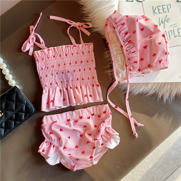 Dječji kupaći kostim s vezicama i kovrčama za djevojčice