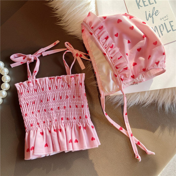 Dječji kupaći kostim s vezicama i kovrčama za djevojčice