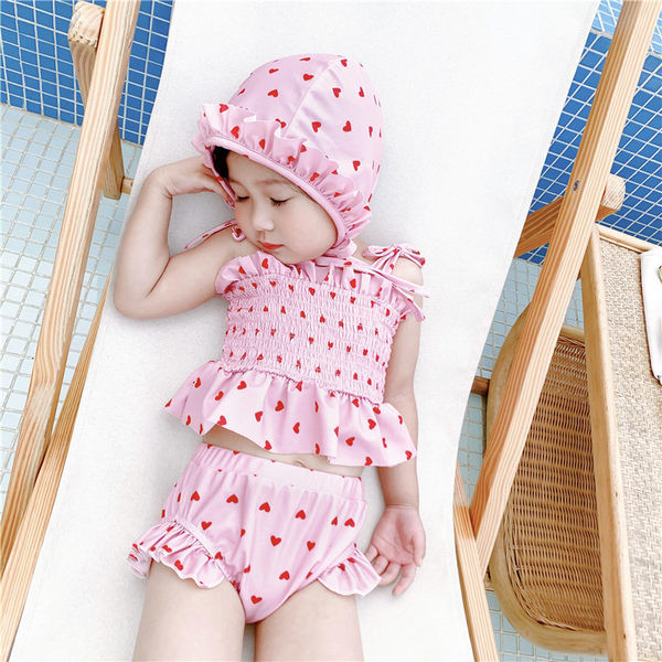 Dječji kupaći kostim s vezicama i kovrčama za djevojčice