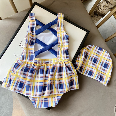 Kupaći kostim s križnim naramenicama na leđima za djevojčice