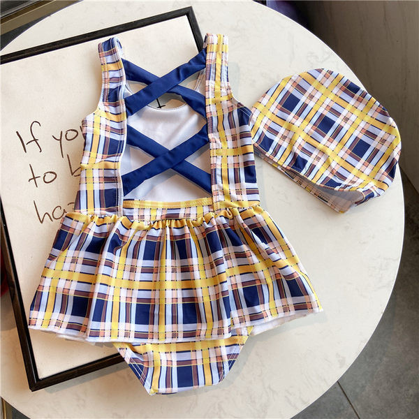 Kupaći kostim s križnim naramenicama na leđima za djevojčice