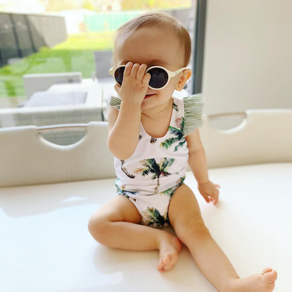 Dječji kupaći kostim s uzorkom u bijeloj boji