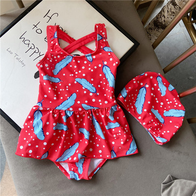 Laste täielik ujumistrikoo sulgede aplikatsiooniga