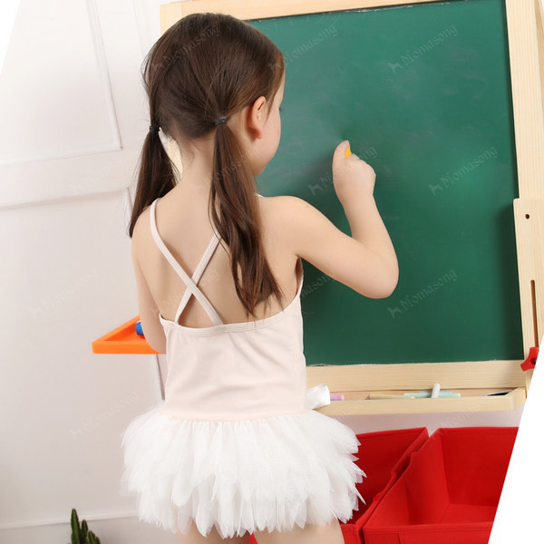 Dječji puni kupaći kostim s tankim naramenicama i tilom