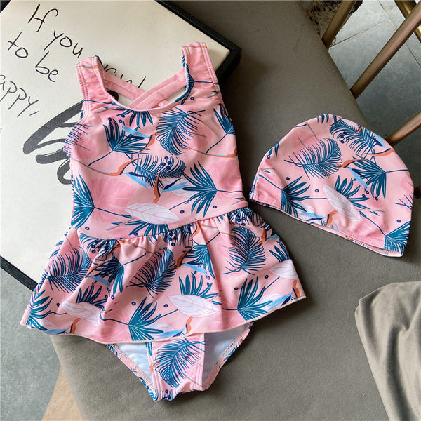 Dječji kupaći kostim sa širokim naramenicama za djevojčice