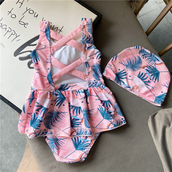 Dječji kupaći kostim sa širokim naramenicama za djevojčice