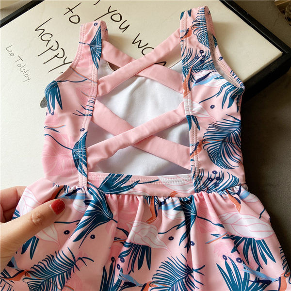 Dječji kupaći kostim sa širokim naramenicama za djevojčice