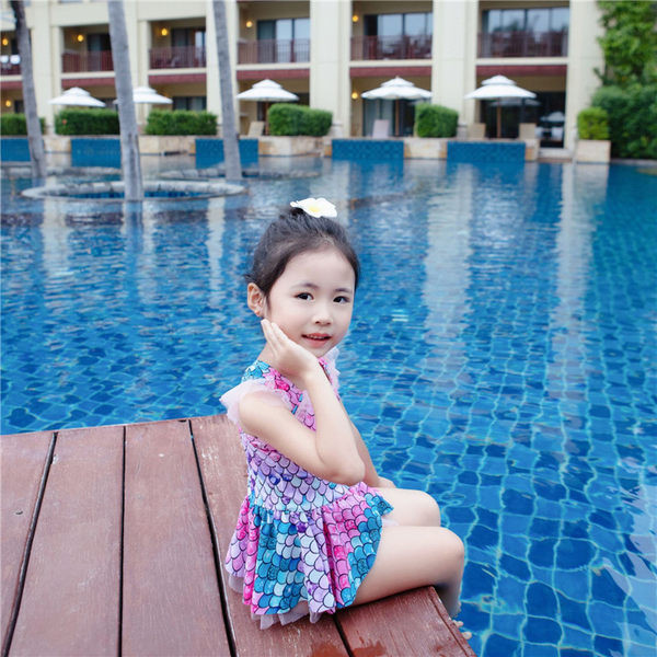 Šareni kupaći kostim s tilom za djevojčice