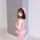 Laste täisujumistrikoo ühe rihma ja lokkidega