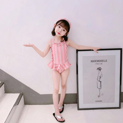 Laste täisujumistrikoo ühe rihma ja lokkidega