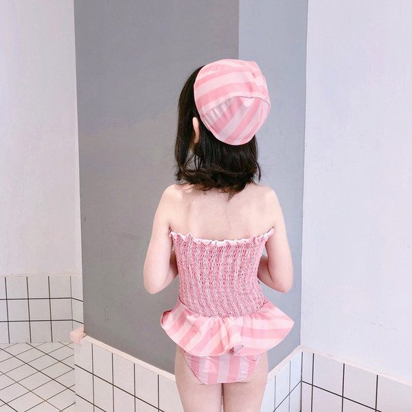 Laste täisujumistrikoo ühe rihma ja lokkidega